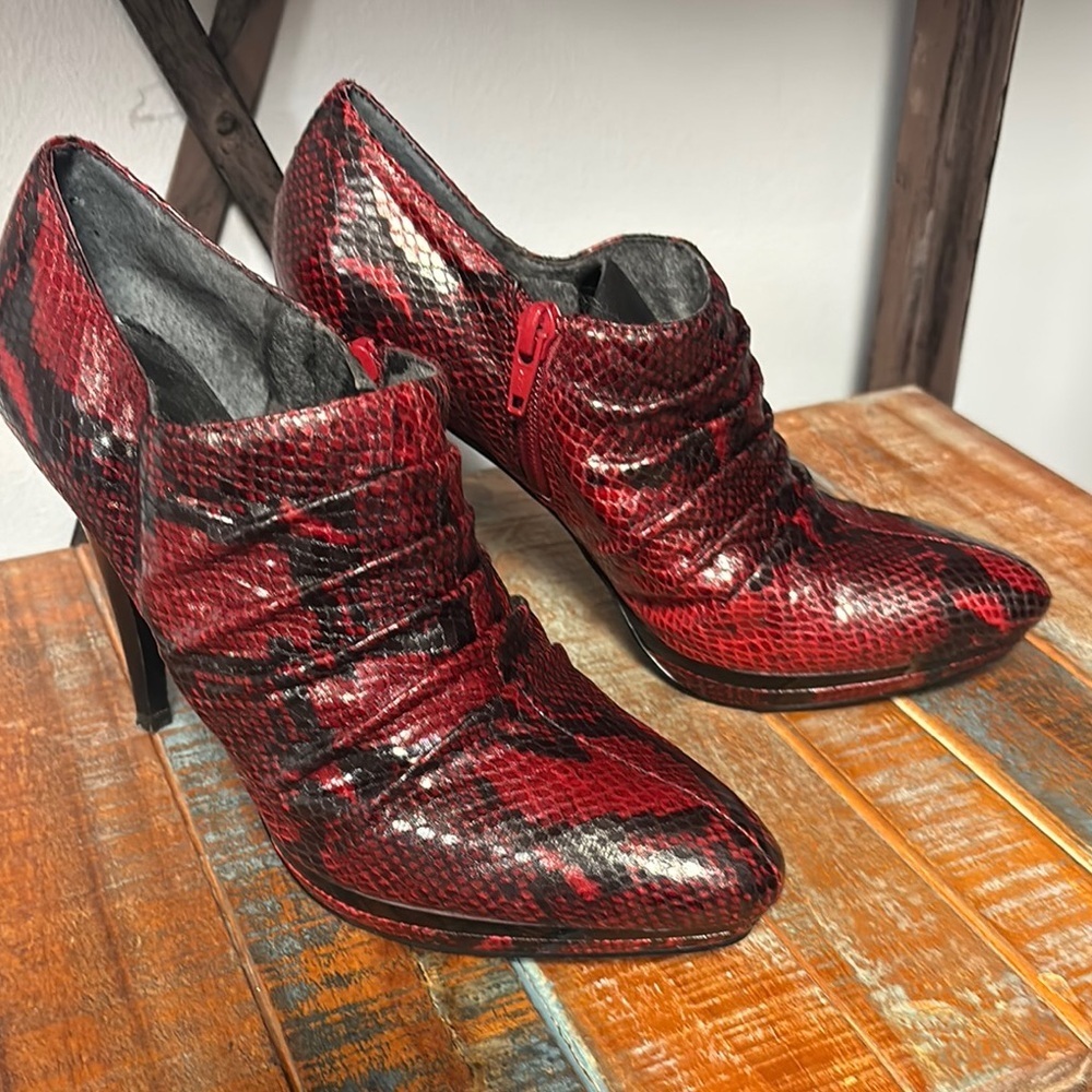 Nine West Crimson Faux Snakeskin Heeled Boots